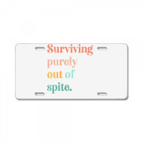 Womens Teens Living Out Of Spite, Surviving Purely Out Of Spite V Neck License Plate | Artistshot