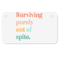 Womens Teens Living Out Of Spite, Surviving Purely Out Of Spite V Neck Motorcycle License Plate | Artistshot