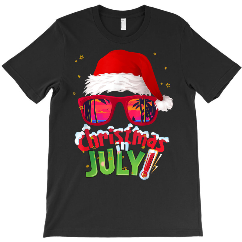 Funny Christmas In July Shirt Summer Santa Sunglasses Xmas T Shirt T-shirt | Artistshot