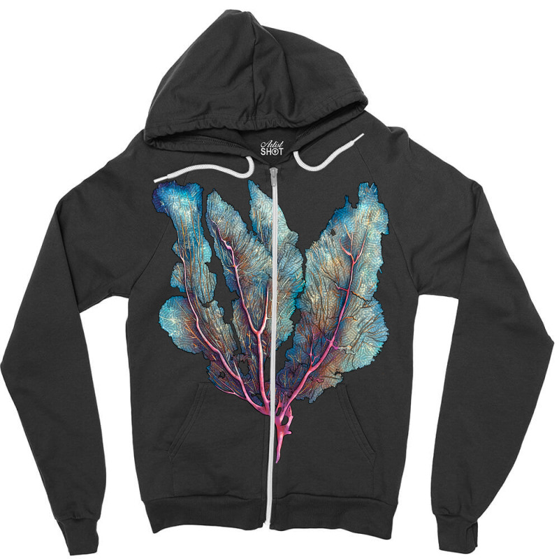 Venus Fan Sea Coral Zipper Hoodie | Artistshot