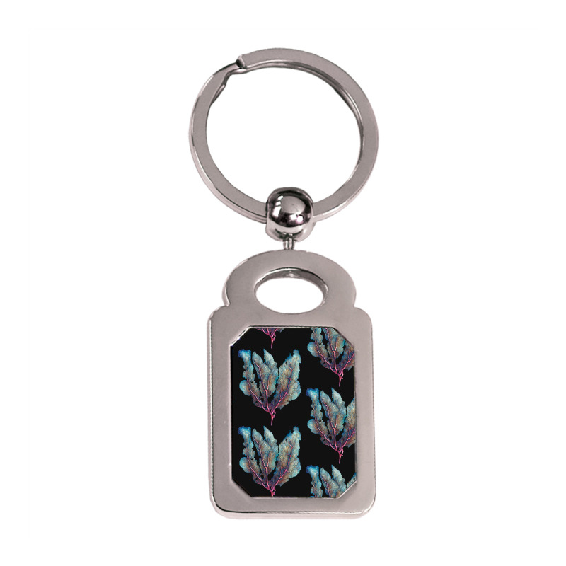 Venus Fan Sea Coral Silver Rectangle Keychain | Artistshot