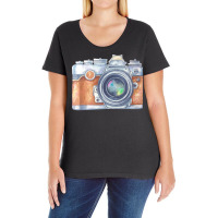 Kisspng Camera Photography Watercolor Painting Drawing Vector Painted Ladies Curvy T-shirt | Artistshot