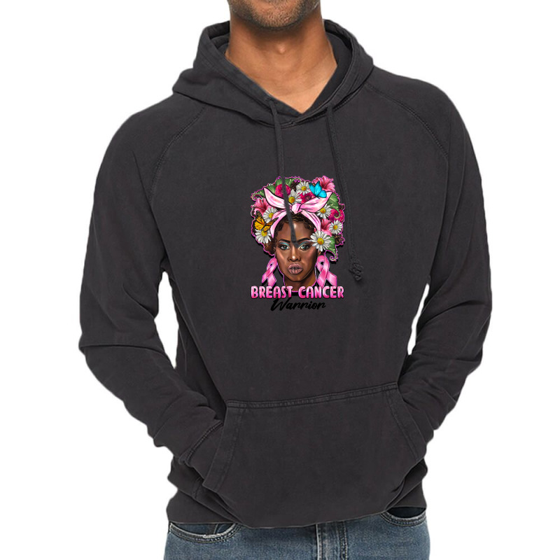 Breast Cancer Warrior Black Woman Vintage Hoodie | Artistshot