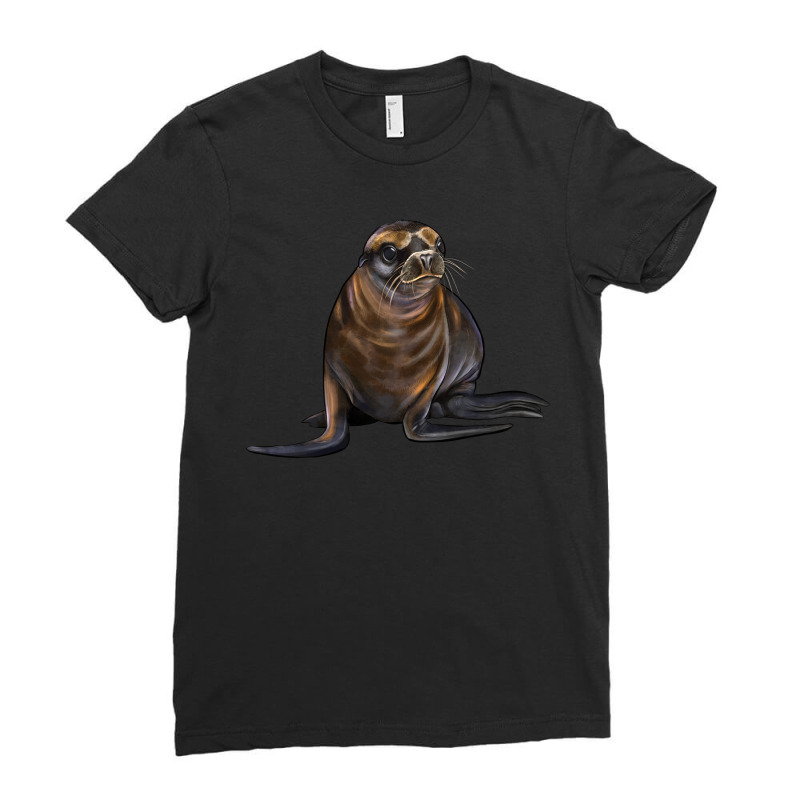 Sea Lion Illustrations Ladies Fitted T-Shirt by LillyAllenDesigns | Artistshot