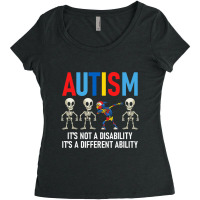 Dabbing Skeleton Not A Disability Autism Awareness Women's Triblend Scoop T-shirt | Artistshot