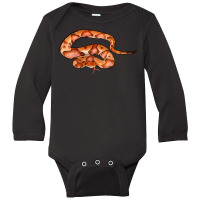 Copperhead Snake Illustrations Long Sleeve Baby Bodysuit | Artistshot