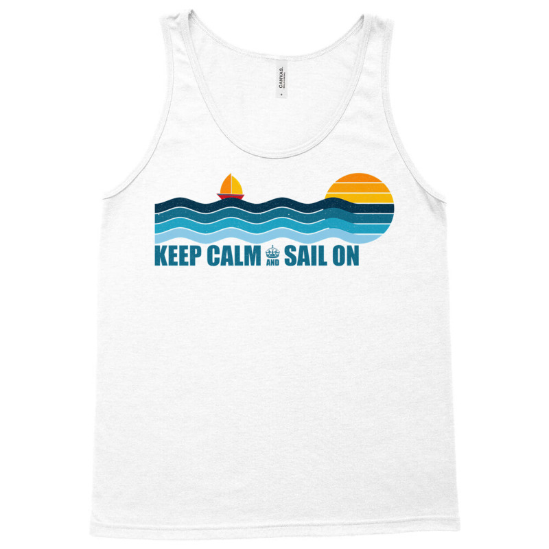 Keep Calm And Sail On   Sailing, Sailboat Retro Sunset Premium T Shirt Tank Top | Artistshot