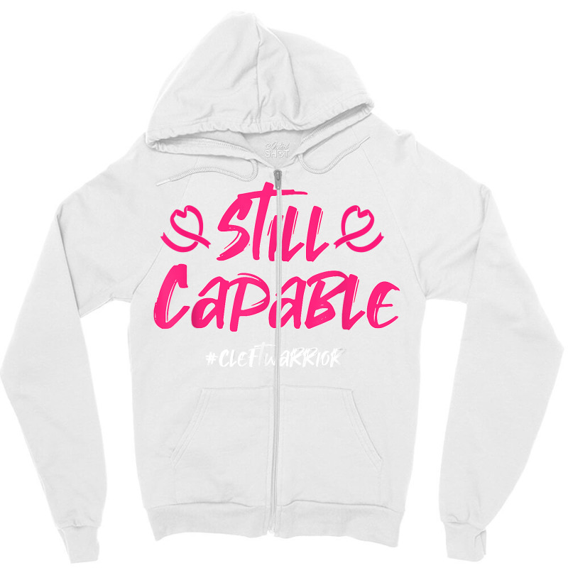 Cleft Lip Palate Strong Pink Awareness Ribbon Warrior Zipper Hoodie | Artistshot