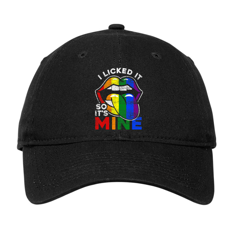 I Licked It So Its Mine Rainbow Lgbt Adjustable Cap by MarkRodriguez | Artistshot