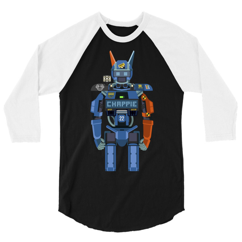 Chappie Flat Fanart 3/4 Sleeve Shirt | Artistshot