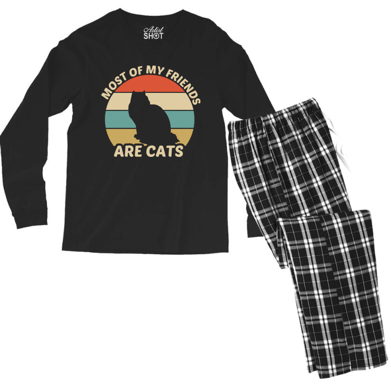 Pets Cat Lover Men's Long Sleeve Pajama Set | Artistshot