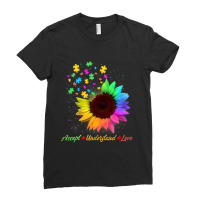 Sunflower Autism Awareness Day Accept Understand Love Ladies Fitted T-shirt | Artistshot