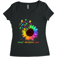 Sunflower Autism Awareness Day Accept Understand Love Women's Triblend Scoop T-shirt | Artistshot