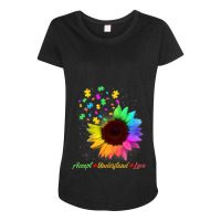 Sunflower Autism Awareness Day Accept Understand Love Maternity Scoop Neck T-shirt | Artistshot