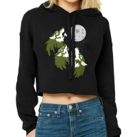 Three Wolf Link Moon Cropped Hoodie | Artistshot