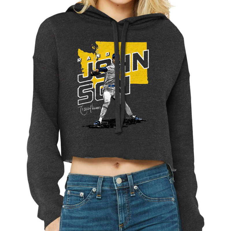 Randy Johnson Player Map Cropped Hoodie by kr205 | Artistshot