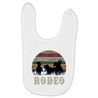 Bucking Rodeo Cowboy Team Roping Horse Riding Retro Long Sleeve T Shir Baby Bibs | Artistshot