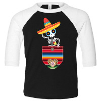 Calaca Blanket Pocket Serape Mexican Gift Cinco De Mayo T Shirt Toddler 3/4 Sleeve Tee | Artistshot