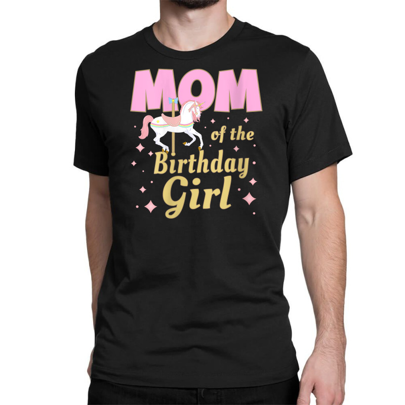 Womens Carousel Party Family Matching Mom 1st First Birthday Girl V Ne Classic T-shirt | Artistshot