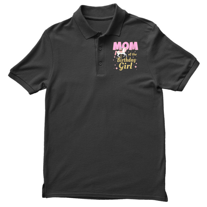 Womens Carousel Party Family Matching Mom 1st First Birthday Girl V Ne Men's Polo Shirt | Artistshot