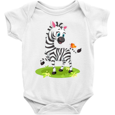 Baby Zebra Drawing Playing With Butterfly Baby Bodysuit Designed By Vasu4christ