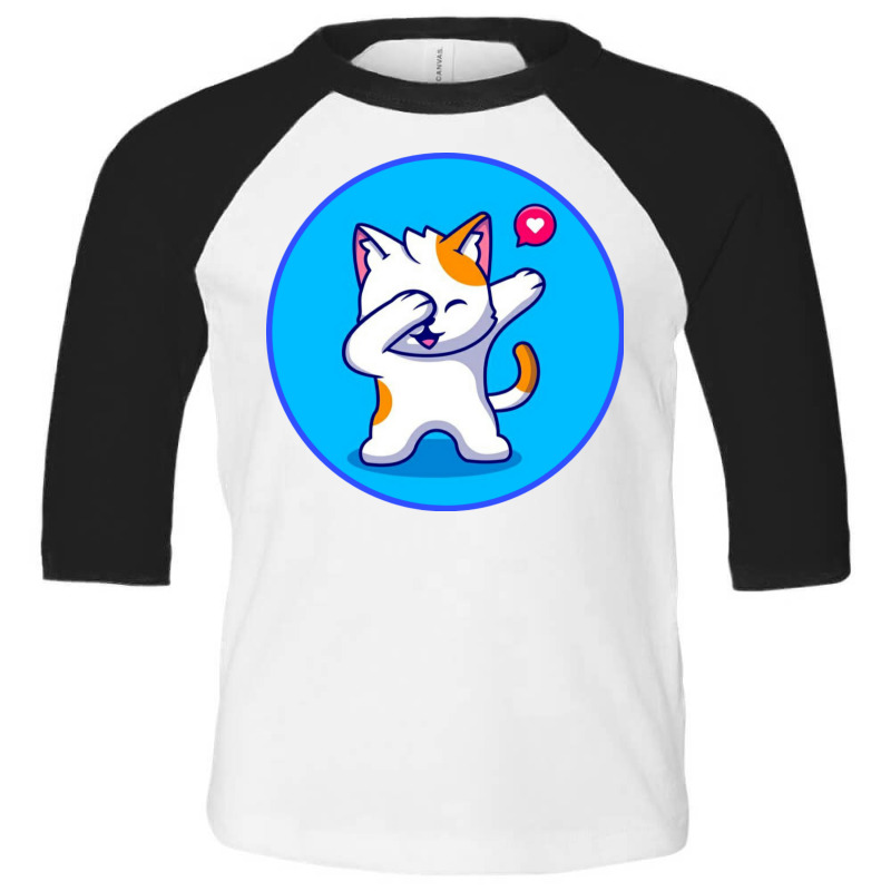 Cute Cat Dabbing Cartoon Toddler 3/4 Sleeve Tee by vasu4christ | Artistshot