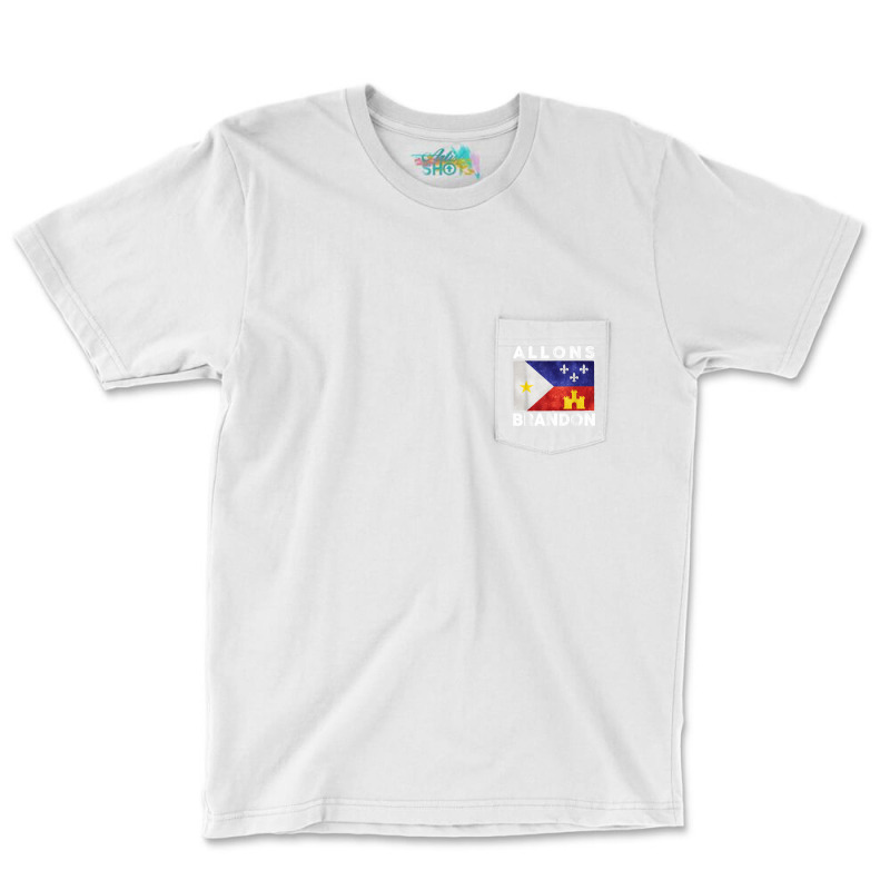 Allons Brandon Louisiana Acadiana Flag Lafayette T Shirt Pocket T-shirt | Artistshot