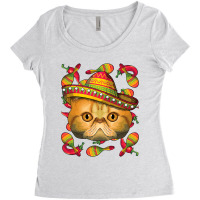 Cinco De Mayo Exotic Shorthair Sombrero Mexican Cat Fiesta T Shirt Women's Triblend Scoop T-shirt | Artistshot