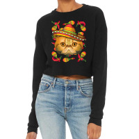 Cinco De Mayo Exotic Shorthair Sombrero Mexican Cat Fiesta T Shirt Cropped Sweater | Artistshot