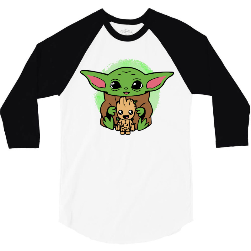 Baby Yoda And Wood 3/4 Sleeve Shirt | Artistshot