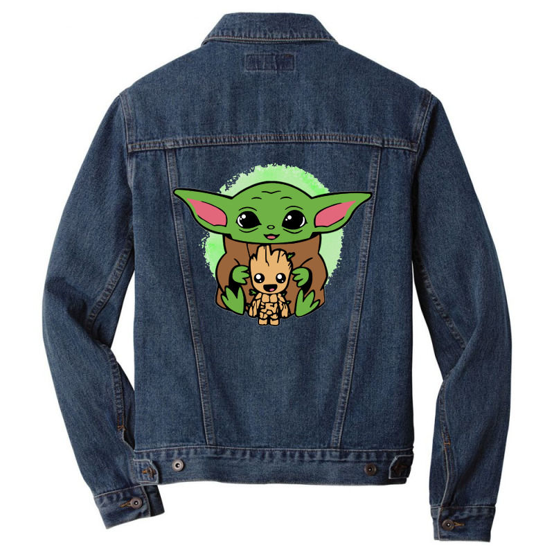 Baby Yoda And Wood Men Denim Jacket | Artistshot