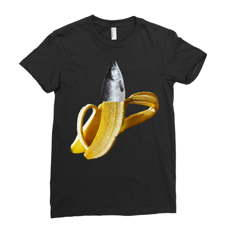 Chihuahua Dog In Banana Fruits T  Shirt Trout Fish Banana Fruits T  Sh Ladies Fitted T-Shirt by larkhorse | Artistshot