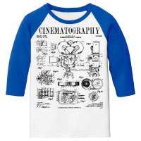 Movie Camera Vintage Patent T  Shirt Cinematography Movie Film Camera Youth 3/4 Sleeve | Artistshot