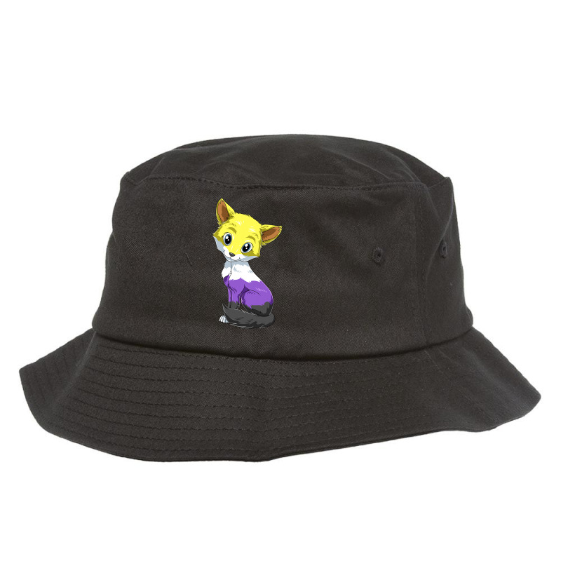 Nonbinary Fox Anime Style Pride Lgbtq Transgender Bucket Hat by MarkRodriguez | Artistshot