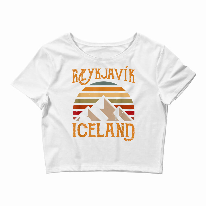 Retro Sun Reykjavik Iceland T Shirt Crop Top by paisleafuscaldo | Artistshot