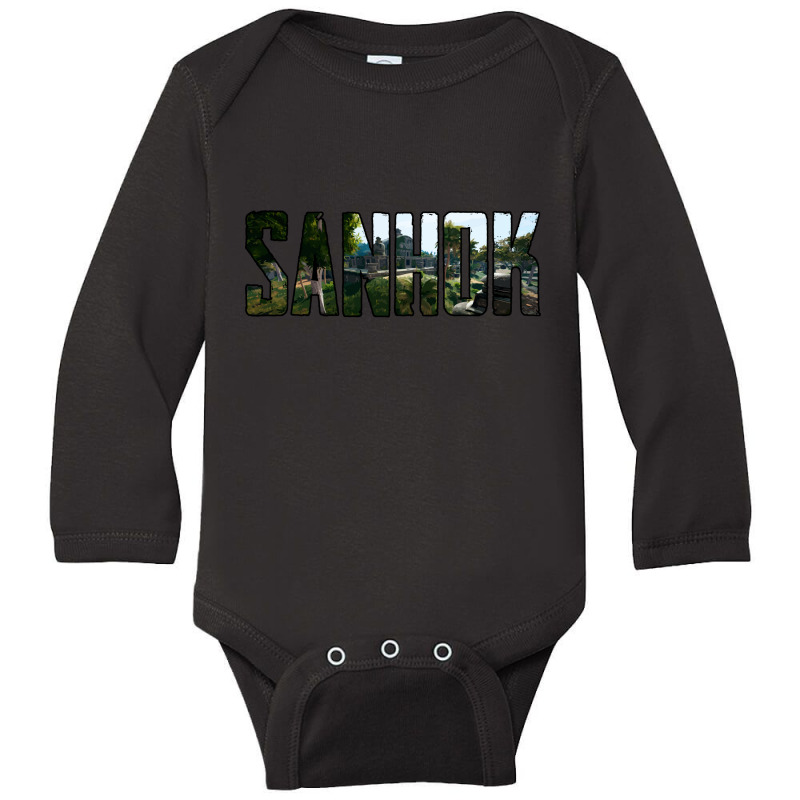 Sanhok Battlegrounds Map Long Sleeve Baby Bodysuit | Artistshot