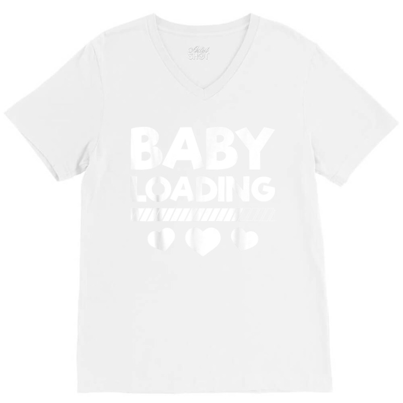 Baby Loading Pregnancy Announcement Hearts Pregnancy T Shirt V-neck Tee | Artistshot