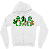 Three Gnomes Holding Shamrock Leopard Plaid St Patrick's Day T Shirt Zipper Hoodie | Artistshot