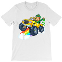 St Patricks Day Leprechaun Monster Truck Lucky Shamrock Boys Premium T T-shirt | Artistshot