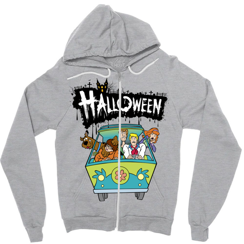 Custom Scooby Doo Happy Halloween Zipper Hoodie By Coşkun - Artistshot