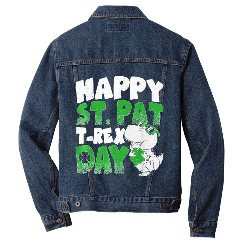 Happy St Pat Trex Day Funny Dino T Rex St Patricks Day Boys T Shirt Men Denim Jacket | Artistshot