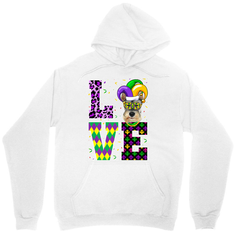 I Love Mardi Gras Festival Party Lover Funny Schnauzer Dog Premium T S Unisex Hoodie | Artistshot