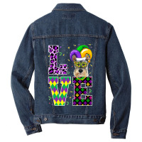 I Love Mardi Gras Festival Party Lover Funny Schnauzer Dog Premium T S Men Denim Jacket | Artistshot