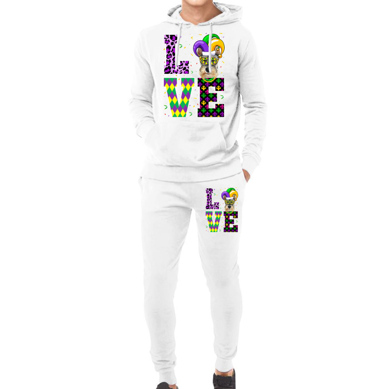 I Love Mardi Gras Festival Party Lover Funny Schnauzer Dog Premium T S Hoodie & Jogger Set | Artistshot