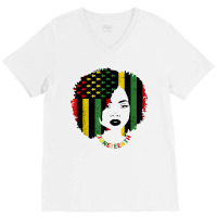 Juneteenth Black Women Flag History African American 1865 T Shirt V-neck Tee | Artistshot