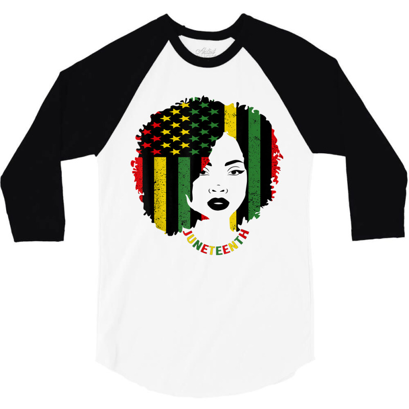 Juneteenth Black Women Flag History African American 1865 T Shirt 3/4 Sleeve Shirt | Artistshot