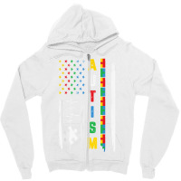 American Flag Fight Ribbon Puzzle Autism Awareness Month T Shirt Zipper Hoodie | Artistshot