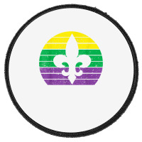 Retro Jester Hat Silhouette Mardi Gras Carnival T Shirt Round Patch | Artistshot