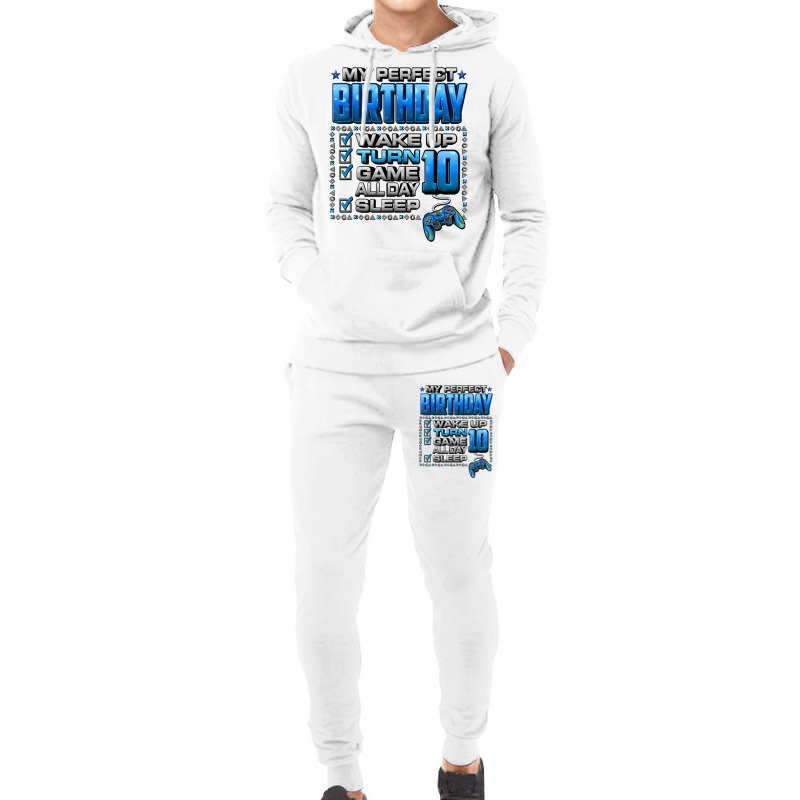 Wake Up Turn 10 Game All Day Shirt Gamer 10th Birthday Party T Shirt Hoodie & Jogger Set | Artistshot