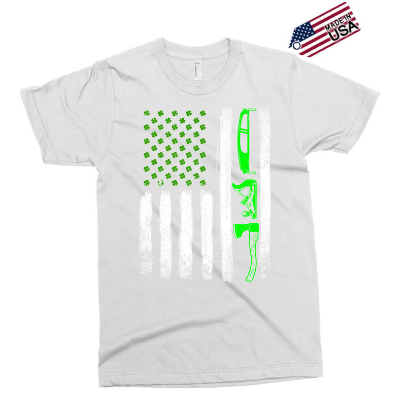 Woodworking St Patrick's Day Vintage Irish American Flag Premium T Shi Exclusive T-shirt | Artistshot